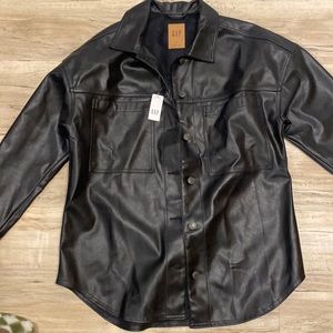 Gap Faux leather shirt